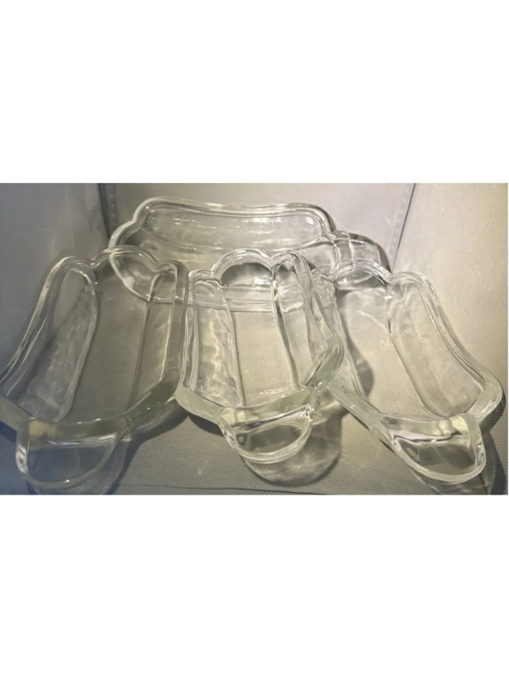 Vintage Mcm Indiana Glass Banana Split Boat Dishes Set Of 8 Ice Cream Dessert